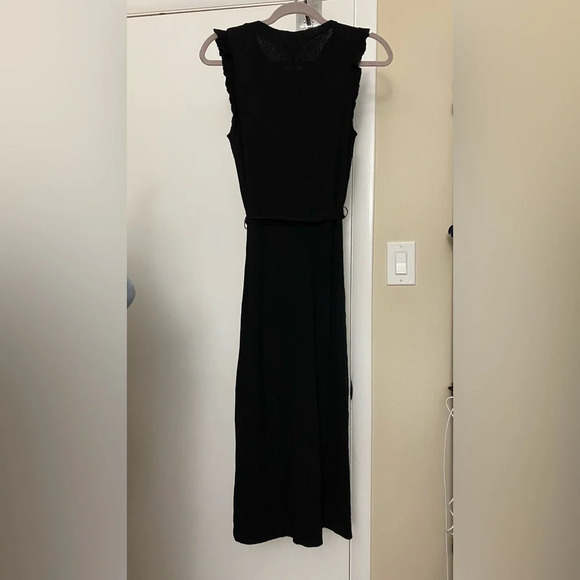 NWT Paige Black Pointelle Knit Sleeveless Midi Dress Size Medium - Picture 5 of 11